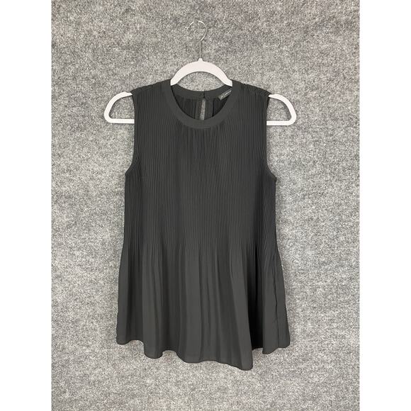 Adrianna Papell Tops - Adrianna Papell Pleated Sleeveless Tank Top in Black Women's Small